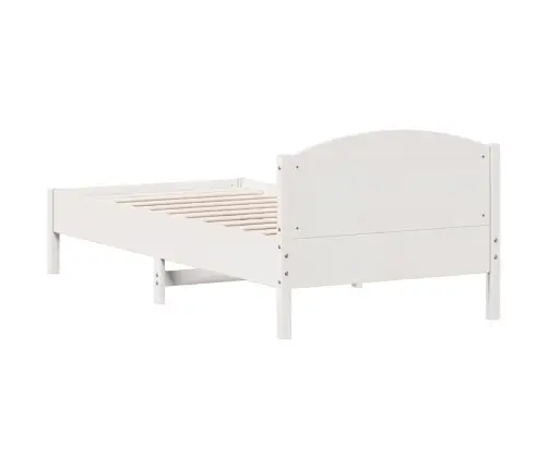 Gulta Bez Matrača, Balts, 90X200 Cm, Priedes Masīvkoks Vidaxl