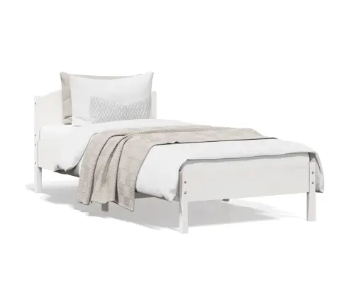 Gulta Bez Matrača, Balts, 90X200 Cm, Priedes Masīvkoks Vidaxl