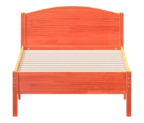 Gulta Bez Matrača, Vaska Brūnas, 90X190 Cm, Priedes Masīvkoks Vidaxl