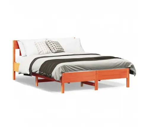 Gulta Bez Matrača, Vaska Brūnas, 120X200 Cm, Priedes Masīvkoks Vidaxl