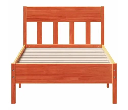 Gulta Bez Matrača, Vaska Brūnas, 90X200 Cm, Priedes Masīvkoks Vidaxl