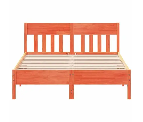 Gulta Bez Matrača, Vaska Brūnas, 135X190 Cm, Priedes Masīvkoks Vidaxl