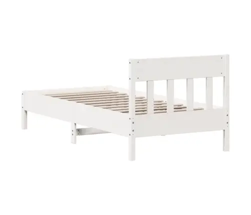 Gulta Bez Matrača, Balts, 90X190 Cm, Priedes Masīvkoks Vidaxl