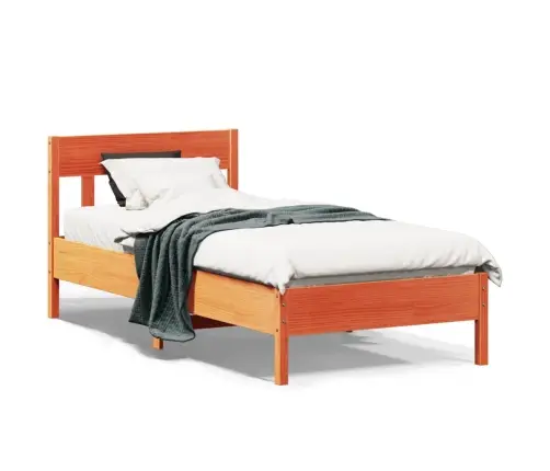 Gulta Bez Matrača, Vaska Brūnas, 90X190 Cm, Priedes Masīvkoks Vidaxl