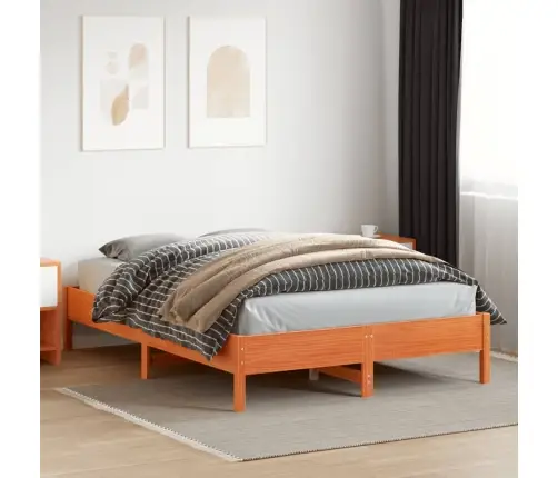 Lovos Rėmas Be Čiužinio, Vaško Rudas, 160X200cm Pušies Masyvas