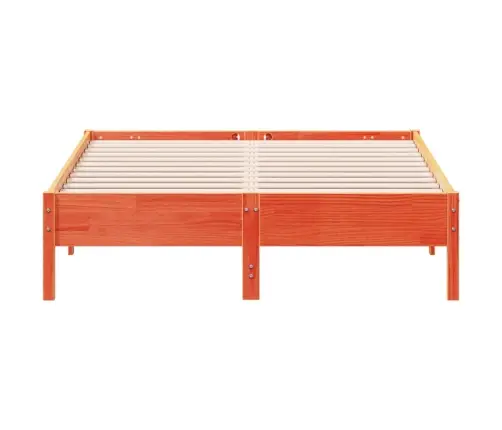 Gulta Bez Matrača, Vaska Brūnas, 140X190 Cm, Priedes Masīvkoks Vidaxl