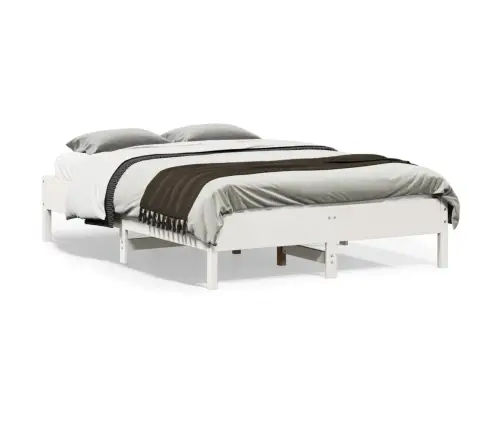 Gulta Bez Matrača, Balts, 135X190 Cm, Priedes Masīvkoks Vidaxl