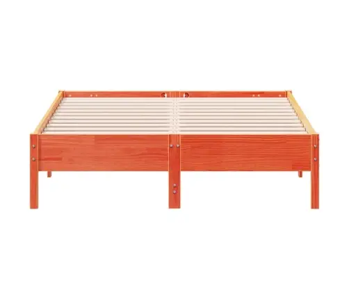 Gulta Bez Matrača, Vaska Brūnas, 135X190 Cm, Priedes Masīvkoks Vidaxl