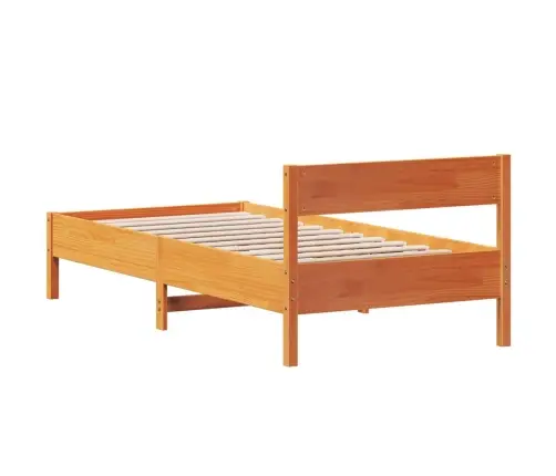 Gulta Bez Matrača, Vaska Brūna, 100X200 Cm, Priedes Masīvkoks Vidaxl