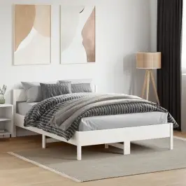 Voodiraam Ilma Madratsita, Valge, 120 X 190 cm Männipuit