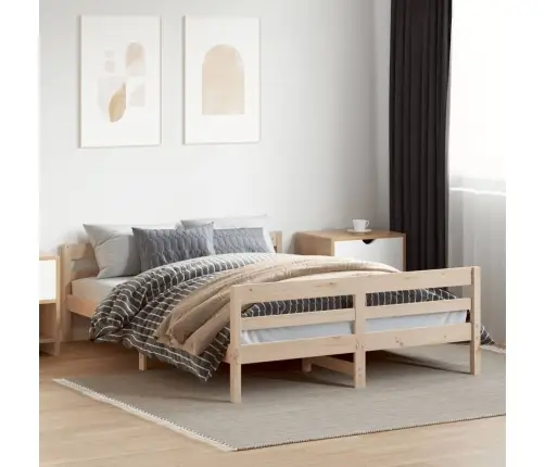 Gulta Bez Matrača, 140X200 Cm, Priedes Masīvkoks Vidaxl