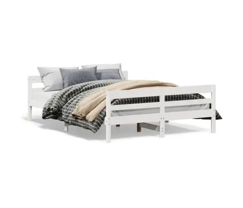 Voodiraam Ilma Madratsita, Valge, 140 X 200 cm Männipuit