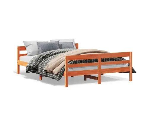 Voodiraam Ilma Madratsita, Vahapruun, 140 X 200 cm Männipuit