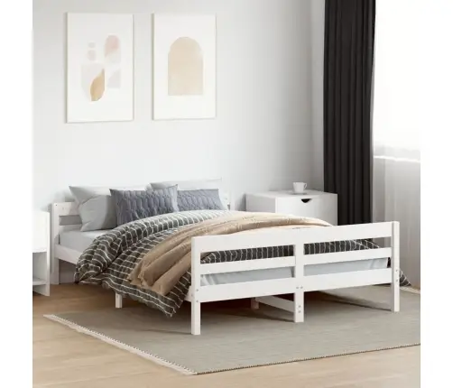 Gulta Bez Matrača, Balta, 120X200 Cm, Priedes Masīvkoks Vidaxl