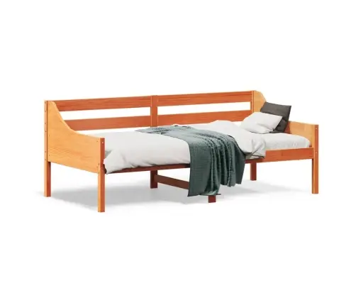 Gulta Bez Matrača, Vaska Brūna, 90X190 Cm, Priedes Masīvkoks Vidaxl