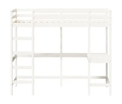 Augstā Gulta, Rakstāmgalds, Balts, 100X200Cm, Priedes Masīvkoks Vidaxl