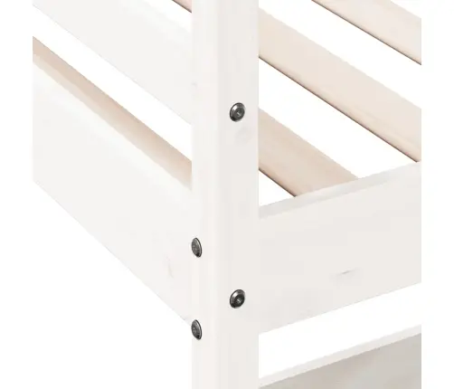 Augstā Gulta, Rakstāmgalds, Balts, 100X200Cm, Priedes Masīvkoks Vidaxl