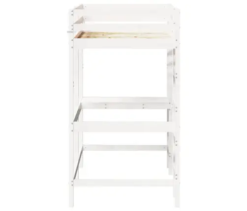 Aukšta Lova Su Rašomuoju Stalu, Balta, 90X200cm Pušis