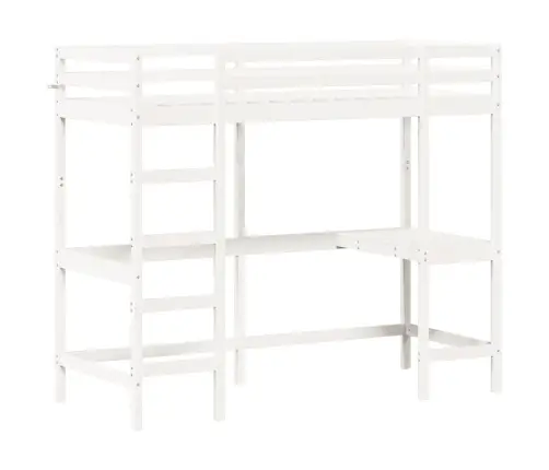 Narivoodi Lauaga, Valge, 80 X 200 cm Männipuit