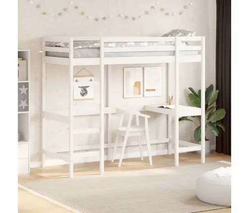 Narivoodi Lauaga, Valge, 80 X 200 cm Männipuit