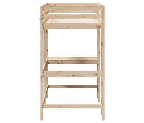 Augstā Gulta, Rakstāmgalds, 90X190 Cm, Priedes Masīvkoks Vidaxl