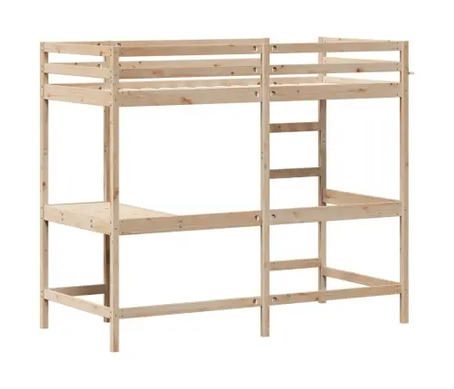 Augstā Gulta, Rakstāmgalds, 90X190 Cm, Priedes Masīvkoks Vidaxl