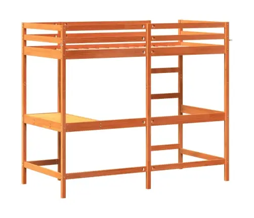 Augstās Gultas Rāmis, Vaska Brūnas, 90X190Cm, Priedes Masīvkoks Vidaxl