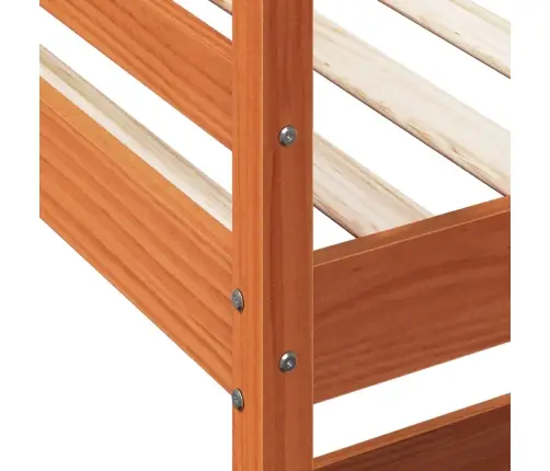 Augstās Gultas Rāmis, Vaska Brūnas, 90X190Cm, Priedes Masīvkoks Vidaxl