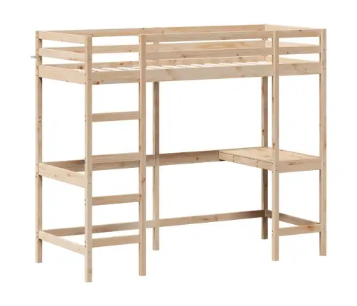 Augstā Gulta, Rakstāmgalds, 75X190 Cm, Priedes Masīvkoks Vidaxl