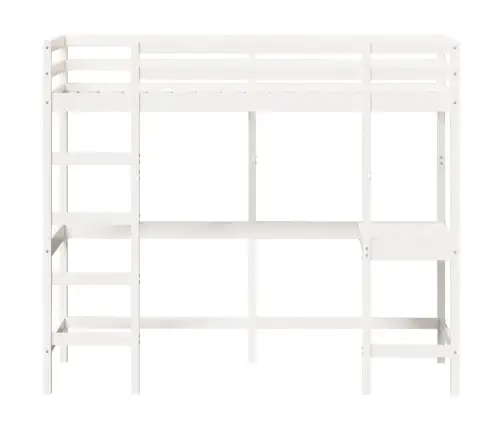 Augstās Gultas Rāmis, Balts, 75X190 Cm, Priedes Masīvkoks Vidaxl