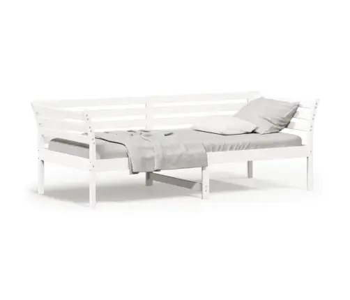 Dienas Gulta Bez Matrača, Balta, 100X200 Cm, Priedes Masīvkoka Vidaxl