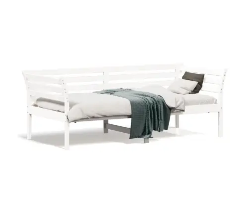 Lova Be Čiužinio, Balta, 90X190cm Pušies Medienos Masyvas