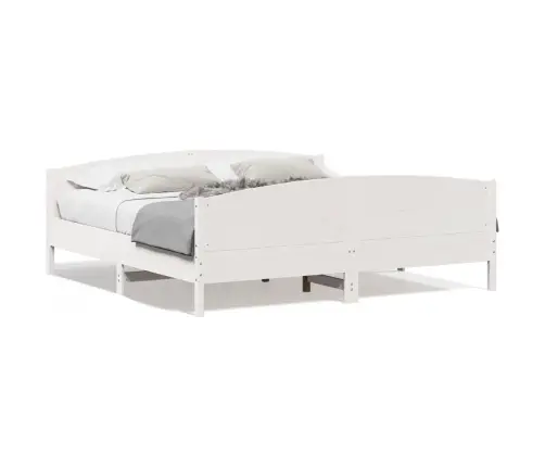 Voodiraam Ilma Madratsita, Valge, 200 X 200 cm Männipuit