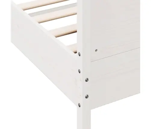 Gulta Bez Matrača, Balts, 140X200 Cm, Priedes Masīvkoks Vidaxl