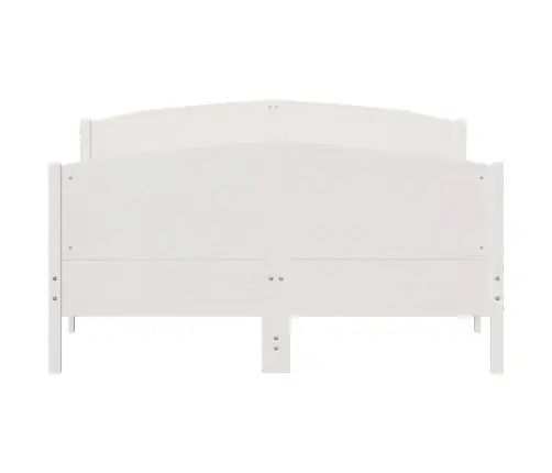 Gulta Bez Matrača, Balta, 120X200 Cm, Priedes Masīvkoks Vidaxl