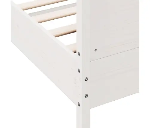 Gulta Bez Matrača, Balts, 135X190 Cm, Priedes Masīvkoks Vidaxl