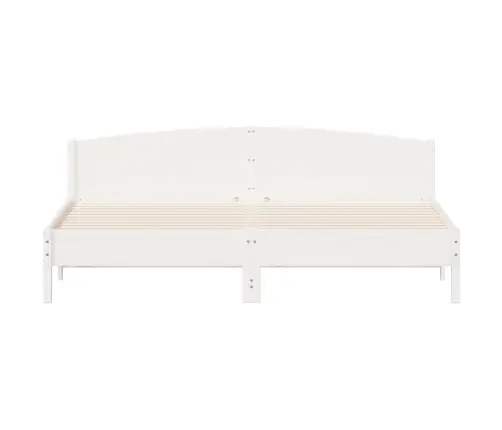 Gulta Bez Matrača, Balts, 200X200 Cm, Priedes Masīvkoks Vidaxl