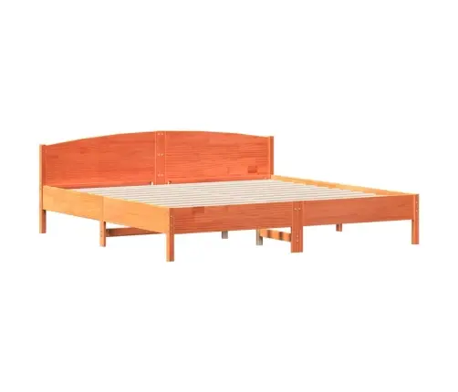 Gulta Bez Matrača, Vaska Brūnas, 180X200 Cm, Priedes Masīvkoks Vidaxl