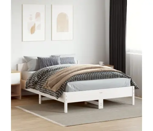 Lovos Rėmas Be Čiužinio, Baltas, 150X200cm Pušies Masyvas