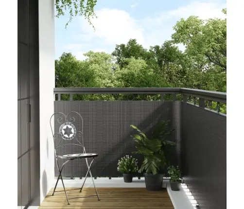 Balkona Aizsegs, Pelēks, 300X80 Cm, Pe Rotangpalma Vidaxl