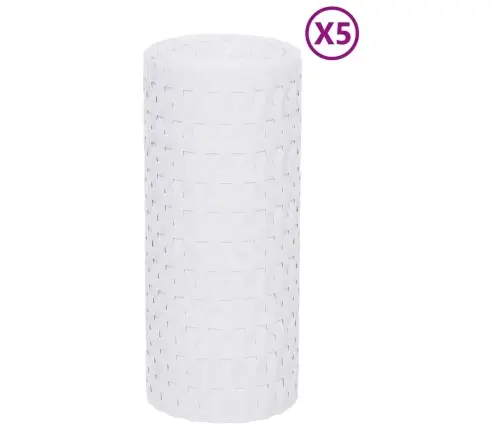 Rõdupiirde Katted 5 Tk, Valge, 255 X 19 cm Polürotang