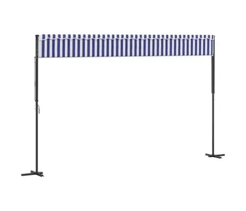 Pastatoma Stoginė, Mėlyna/Balta, 500X300cm Audinys/Plienas