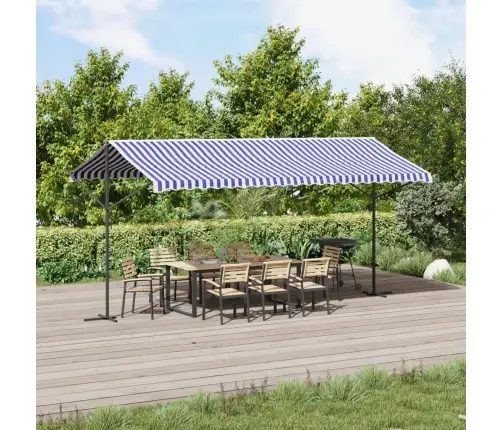 Pastatoma Stoginė, Mėlyna/Balta, 500X300cm Audinys/Plienas