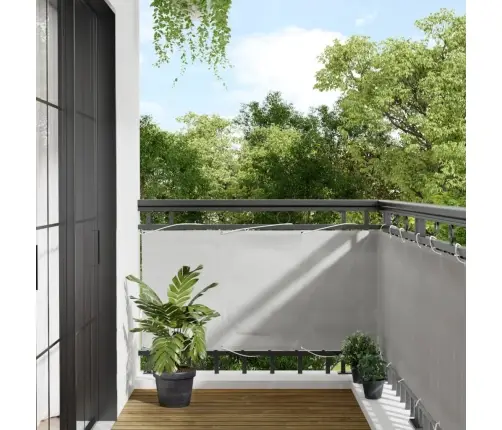 Balkona Aizslietnis, Gaiši Pelēks, 75X600 Cm, 100% Poliestera Vidaxl