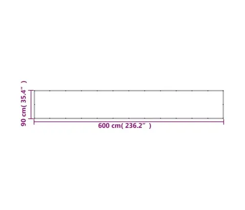 Rõdusirm, Helehall, 90 X 600 cm 100% Polüester Oxford