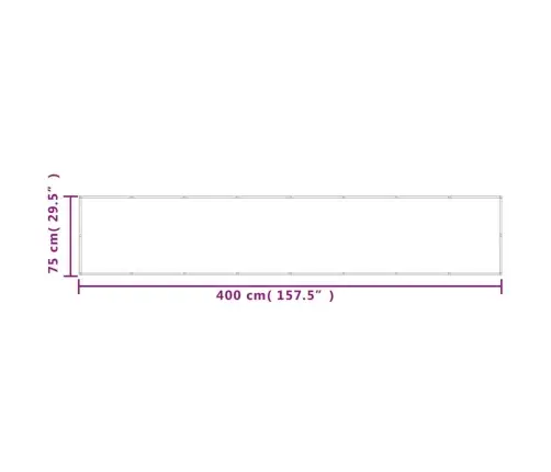Balkona Aizslietnis, 75X400 Cm, 100% Poliestera Audums Vidaxl