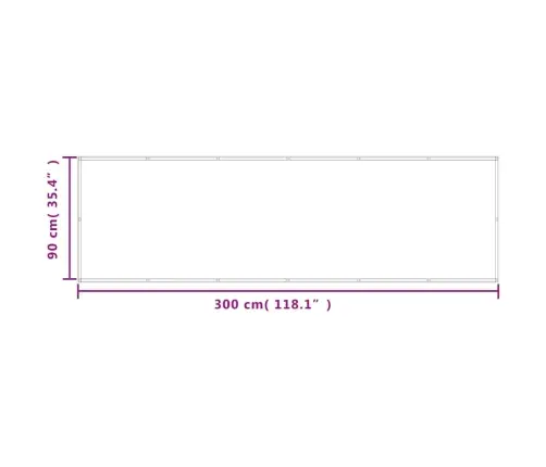 Balkona Aizslietnis, Smilšu, 90X300 Cm, 100% Poliestera Audums Vidaxl
