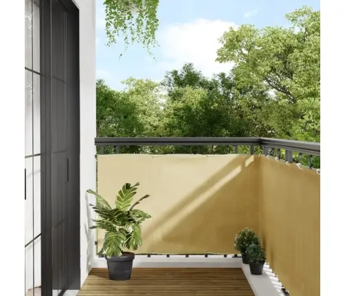 Balkona Aizslietnis, Smilšu, 90X300 Cm, 100% Poliestera Audums Vidaxl