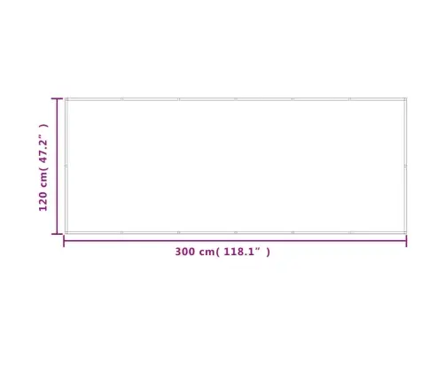 Balkona Aizslietnis, Smilšu, 120X300 Cm, 100% Poliestera Audums Vidaxl