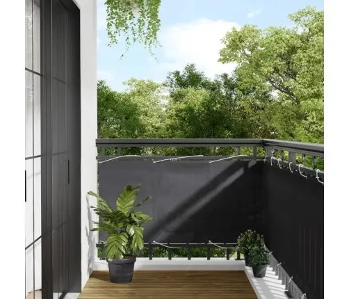 Balkona Aizslietnis, Antracītpelēks, 75X800 Cm, 100% Poliestera Vidaxl